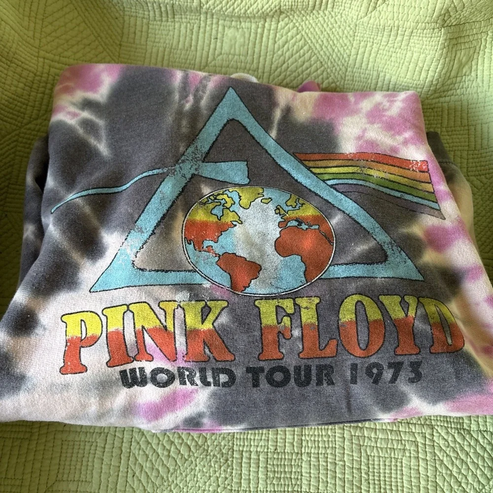 UrbanOutfitters Pink Floyd 1973 World Tour TieDye Hoodie Men's M Dark Side Retro
